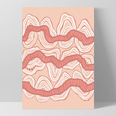 Shape of Country Mountains | Blush - Art Print by Leah Cummins, Poster, Stretched Canvas, or Framed Wall Art Print, shown as a stretched canvas or poster without a frame