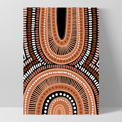 Mother is Earth, Mountain and Sun | Orange - Art Print by Leah Cummins, Poster, Stretched Canvas, or Framed Wall Art Print, shown as a stretched canvas or poster without a frame