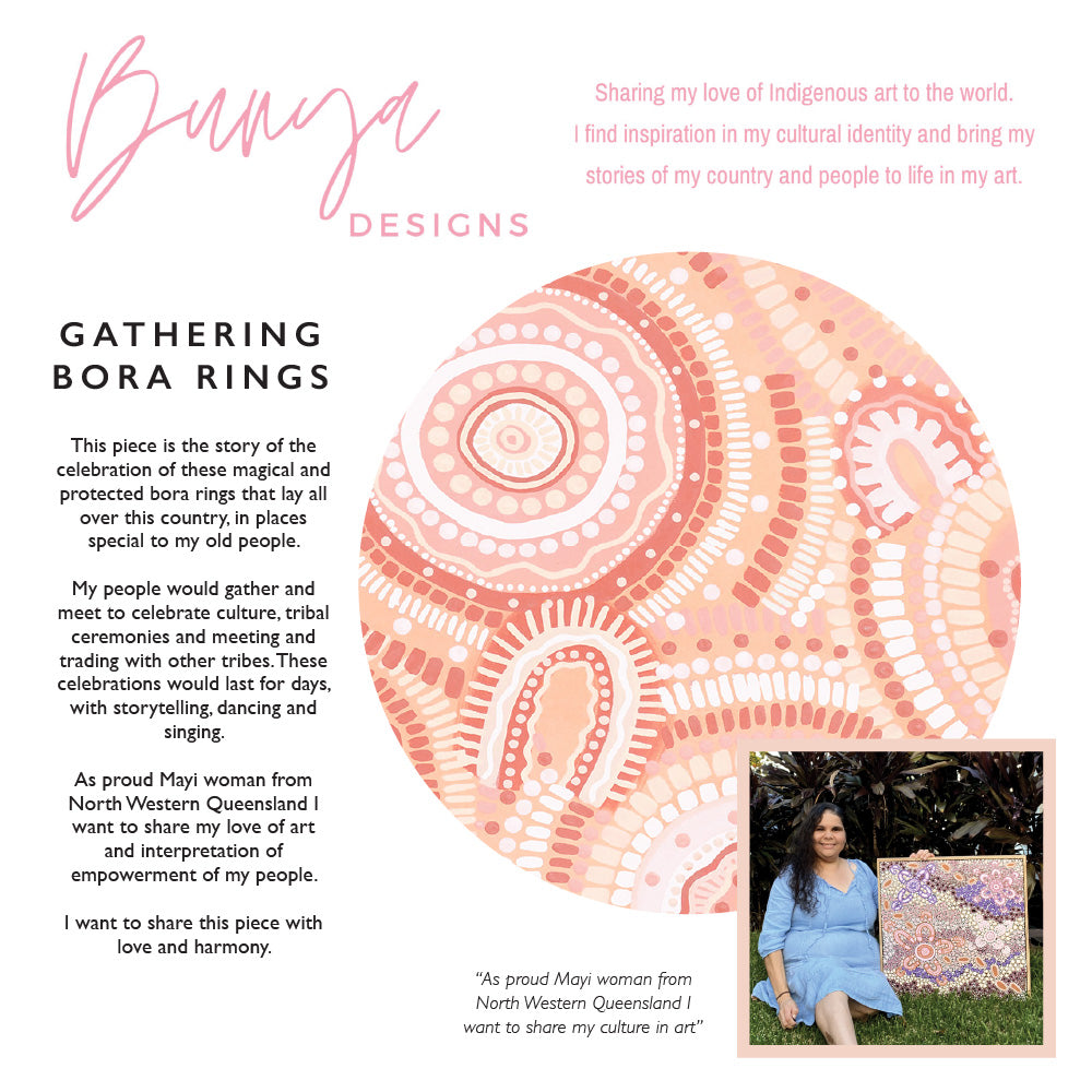 Gathering Bora Rings Pastel I - Art Print by Leah Cummins, Poster, Stretched Canvas or Framed Wall Art, Close up View of Print Resolution