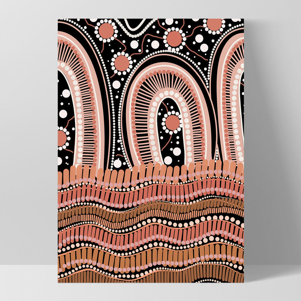 Windha Wiyala Night Sky II - Art Print by Leah Cummins, Poster, Stretched Canvas, or Framed Wall Art Print, shown as a stretched canvas or poster without a frame