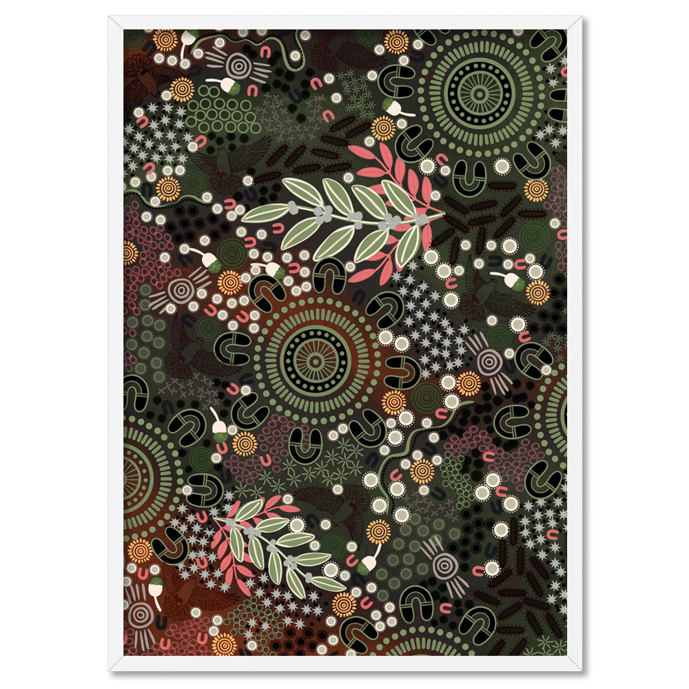 Canobie Spring Dark Green I - Art Print by Leah Cummins, Poster, Stretched Canvas, or Framed Wall Art Print, shown in a white frame