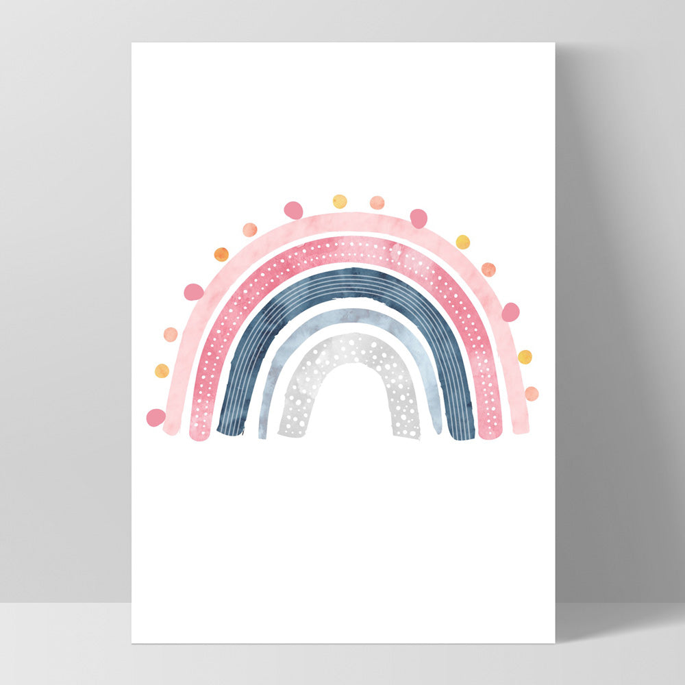 Pastel Bohemian Rainbow I - Art Print, Poster, Stretched Canvas, or Framed Wall Art Print, shown as a stretched canvas or poster without a frame