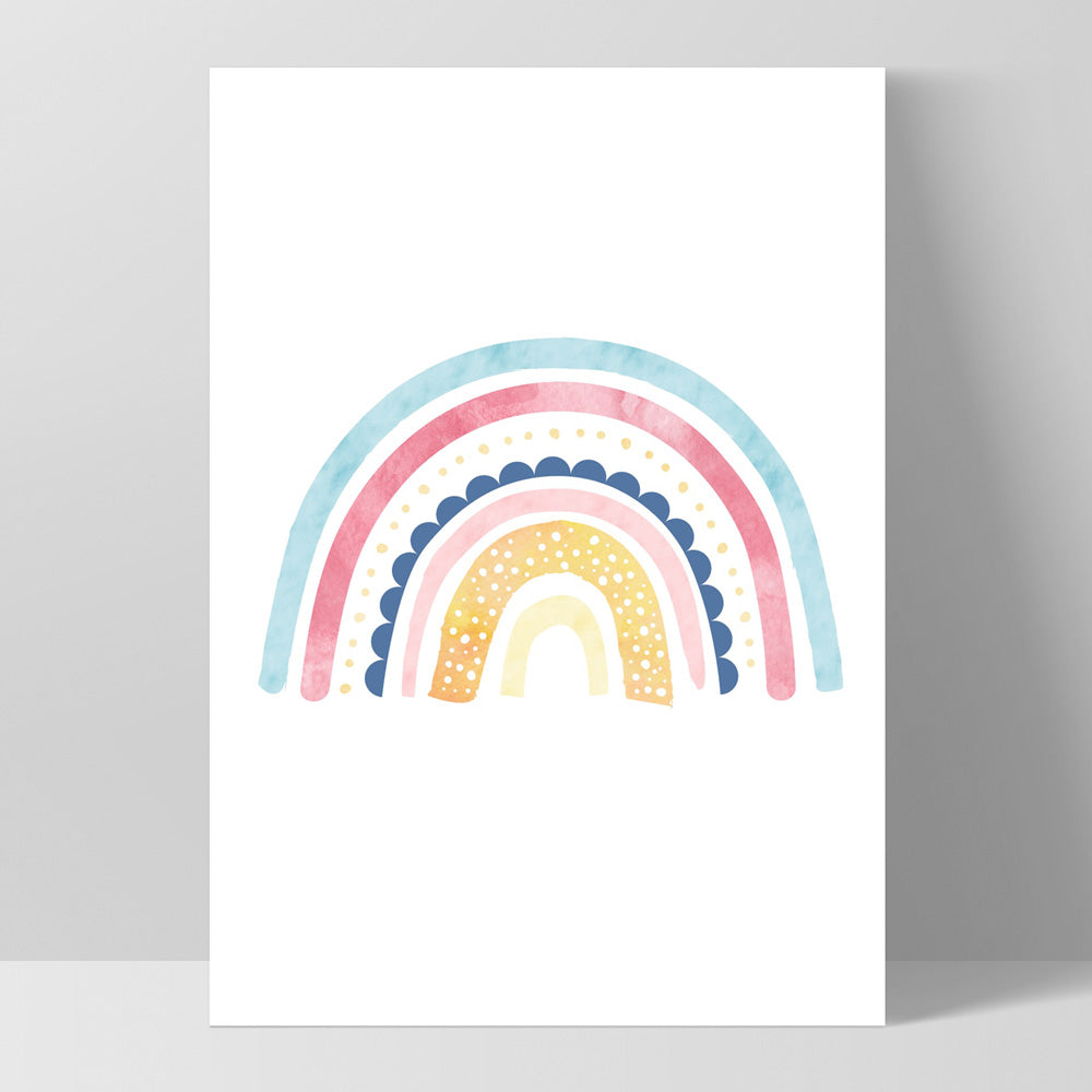 Pastel Bohemian Rainbow II - Art Print, Poster, Stretched Canvas, or Framed Wall Art Print, shown as a stretched canvas or poster without a frame