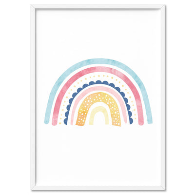 Pastel Bohemian Rainbow II - Art Print, Poster, Stretched Canvas, or Framed Wall Art Print, shown in a white frame
