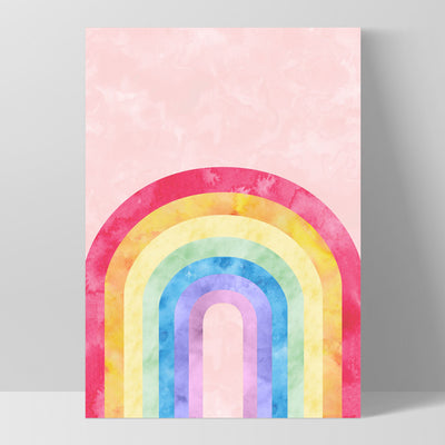 Watercolour Rainbow Blush - Art Print, Poster, Stretched Canvas, or Framed Wall Art Print, shown as a stretched canvas or poster without a frame