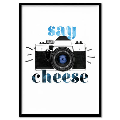 Say Cheese - Art Print, Poster, Stretched Canvas, or Framed Wall Art Print, shown in a black frame