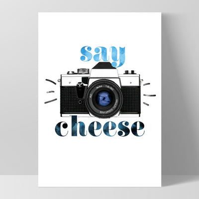 Say Cheese - Art Print, Poster, Stretched Canvas, or Framed Wall Art Print, shown as a stretched canvas or poster without a frame