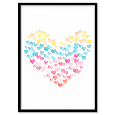 Heart of Hearts - Art Print, Poster, Stretched Canvas, or Framed Wall Art Print, shown in a black frame
