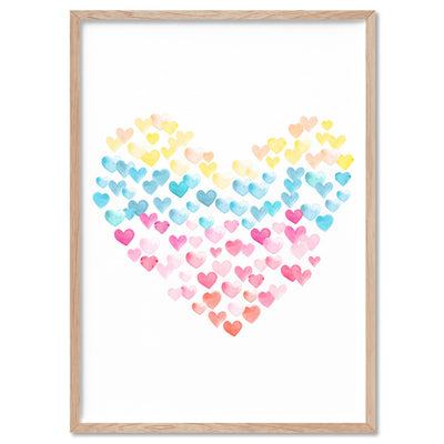 Heart of Hearts - Art Print, Poster, Stretched Canvas, or Framed Wall Art Print, shown in a natural timber frame