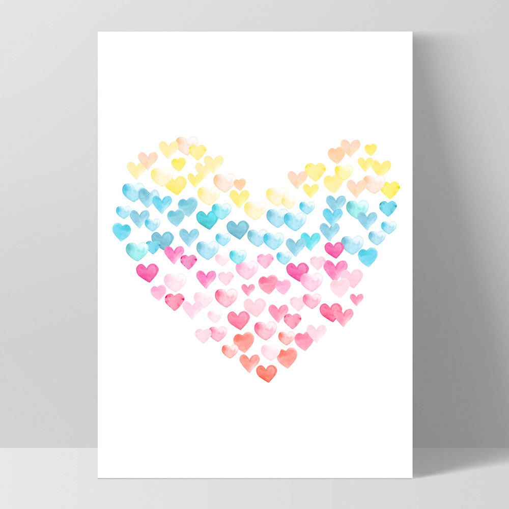 Heart of Hearts - Art Print, Poster, Stretched Canvas, or Framed Wall Art Print, shown as a stretched canvas or poster without a frame