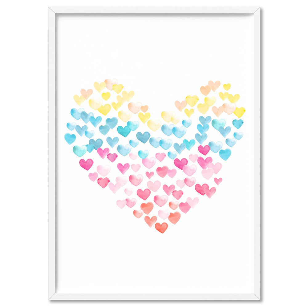 Heart of Hearts - Art Print, Poster, Stretched Canvas, or Framed Wall Art Print, shown in a white frame