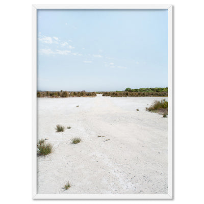Salt Flats Landscape II - Art Print, Poster, Stretched Canvas, or Framed Wall Art Print, shown in a white frame