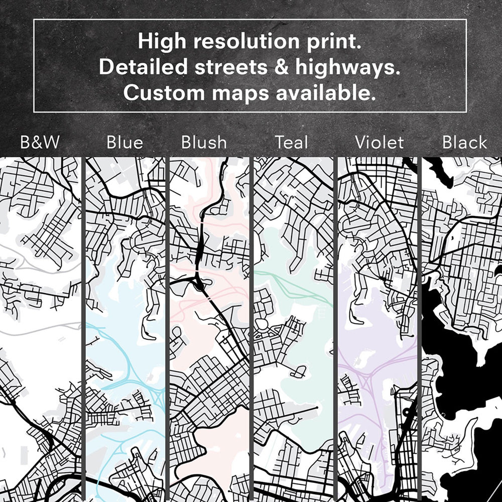 City Map | SYDNEY - Art Print, Poster, Stretched Canvas or Framed Wall Art, Close up View of Print Resolution