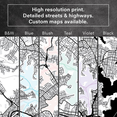 City Map | CAIRNS - Art Print, Poster, Stretched Canvas or Framed Wall Art, Close up View of Print Resolution