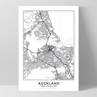 City Map | AUCKLAND - Art Print, Poster, Stretched Canvas, or Framed Wall Art Print, shown as a stretched canvas or poster without a frame