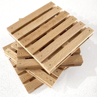 Mini Pallet Wooden Coasters. Set of 4 stacked on top of each other.