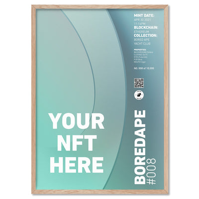 Your NFT | Bold & Detail Style  - Art Print, Poster, Stretched Canvas, or Framed Wall Art Print, shown in a natural timber frame