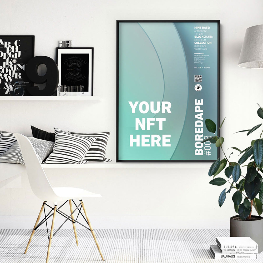 Your NFT | Bold & Detail Style  - Art Print, Poster, Stretched Canvas or Framed Wall Art Prints, shown framed in a room