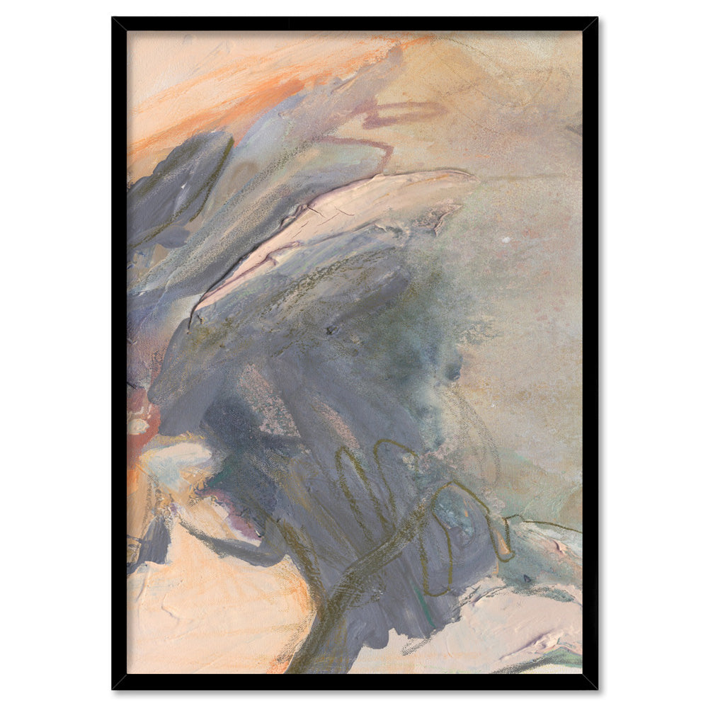 Rosa Gris II - Art Print by Nicole Schafter, Poster, Stretched Canvas, or Framed Wall Art Print, shown in a black frame