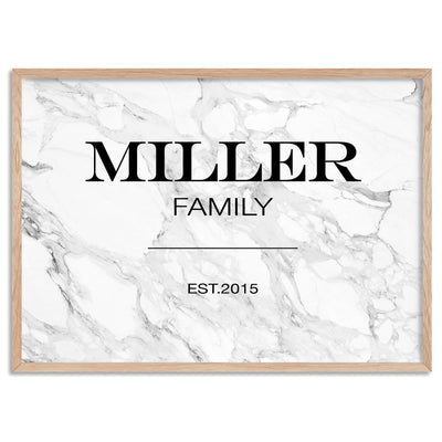 Custom Personalised Family in Marfa Style - Art Print, Poster, Stretched Canvas, or Framed Wall Art Print, shown in a natural timber frame
