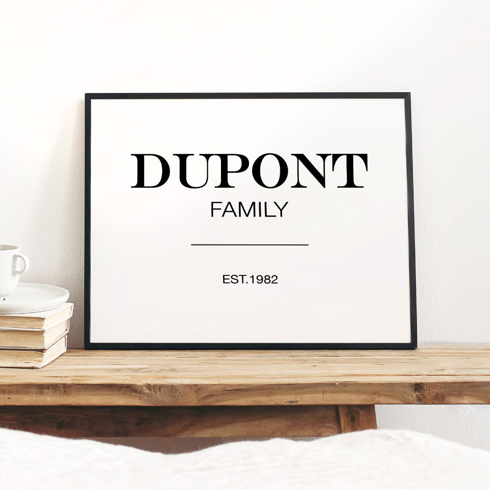 Custom Personalised Family in Marfa Style - Art Print, Poster, Stretched Canvas or Framed Wall Art Prints, shown framed in a room