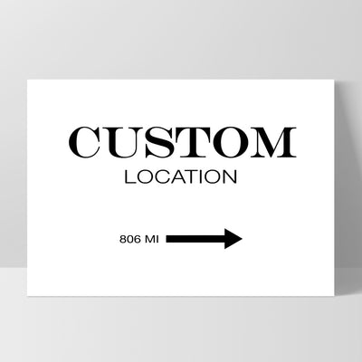 Custom Personalised Location | Marfa Style - Art Print, Poster, Stretched Canvas, or Framed Wall Art Print, shown as a stretched canvas or poster without a frame