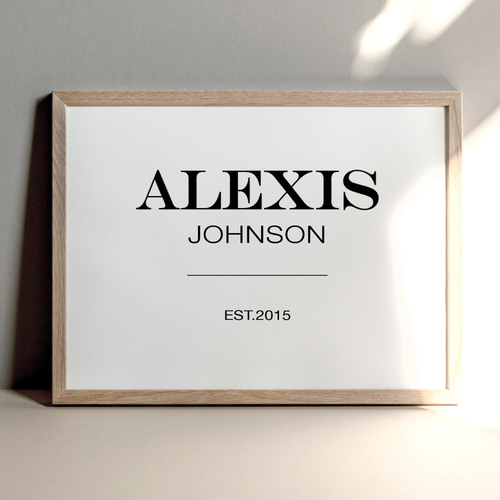 Custom Personalised Name | Marfa Style - Art Print, Poster, Stretched Canvas or Framed Wall Art Prints, shown framed in a room