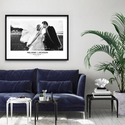 Custom Wedding Photo Design Landscape - Art Print, Poster, Stretched Canvas or Framed Wall Art, Close up View of Print Resolution