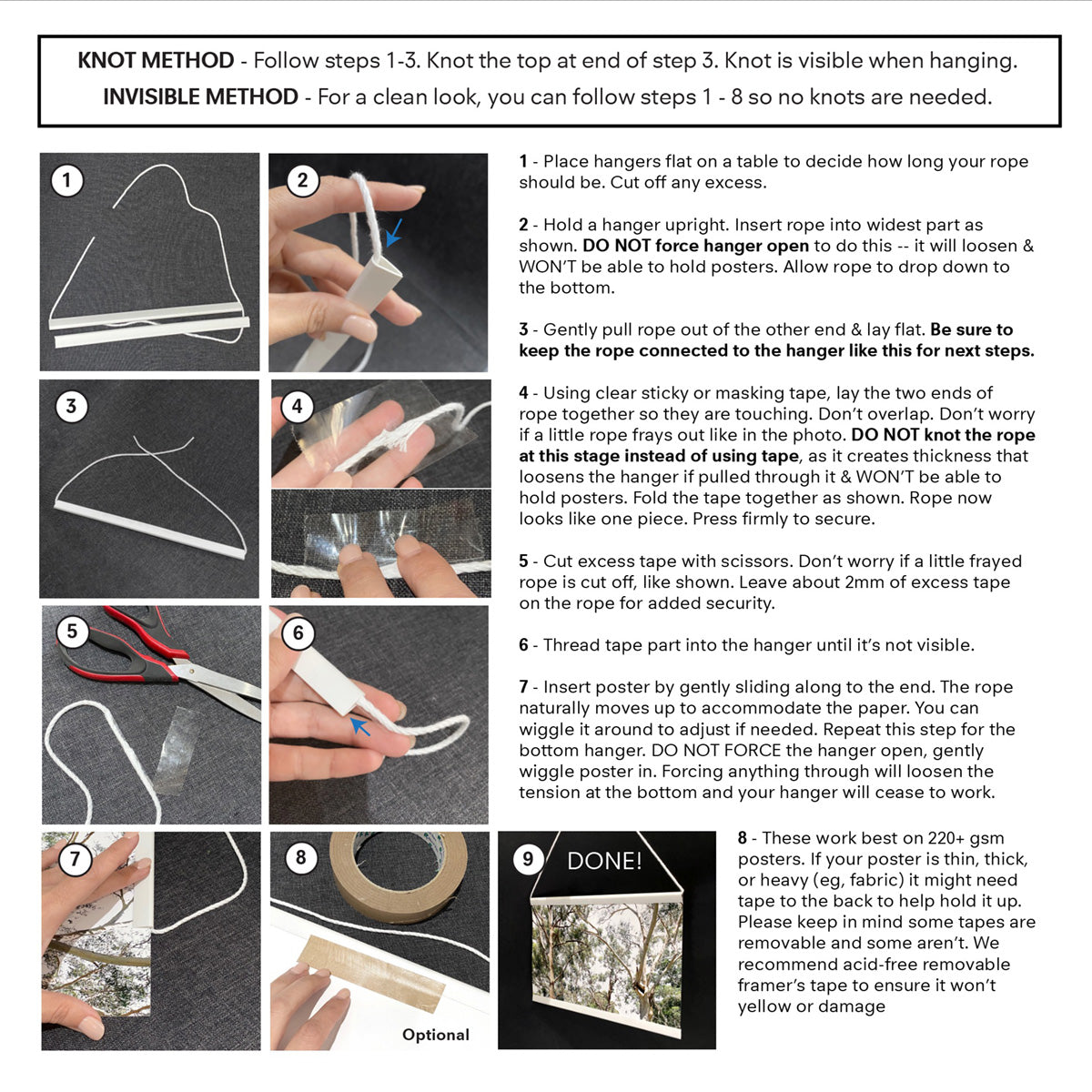 Poster hanger instructions, how to use / attach your poster