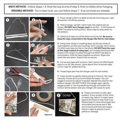 Poster hanger instructions, how to use / attach your poster