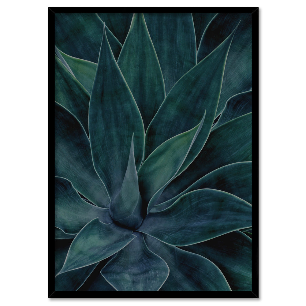 Dark Agave - Art Print, Poster, Stretched Canvas, or Framed Wall Art Print, shown in a black frame