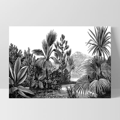 Rainforest Vintage Botanical Illustration II - Art Print, Poster, Stretched Canvas, or Framed Wall Art Print, shown as a stretched canvas or poster without a frame
