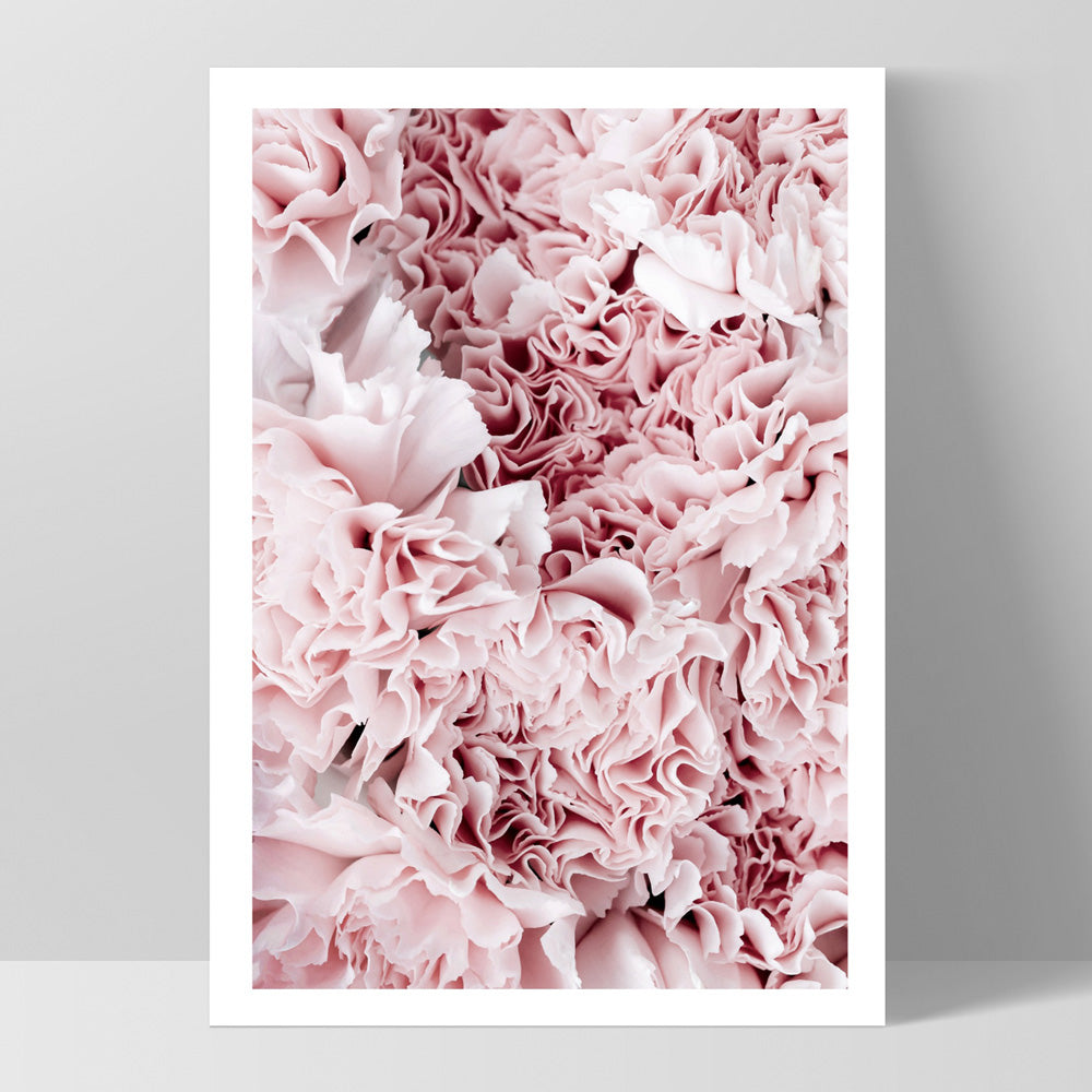 Light Pink Ruffles | Sea of Flowers - Art Print, Poster, Stretched Canvas, or Framed Wall Art Print, shown as a stretched canvas or poster without a frame
