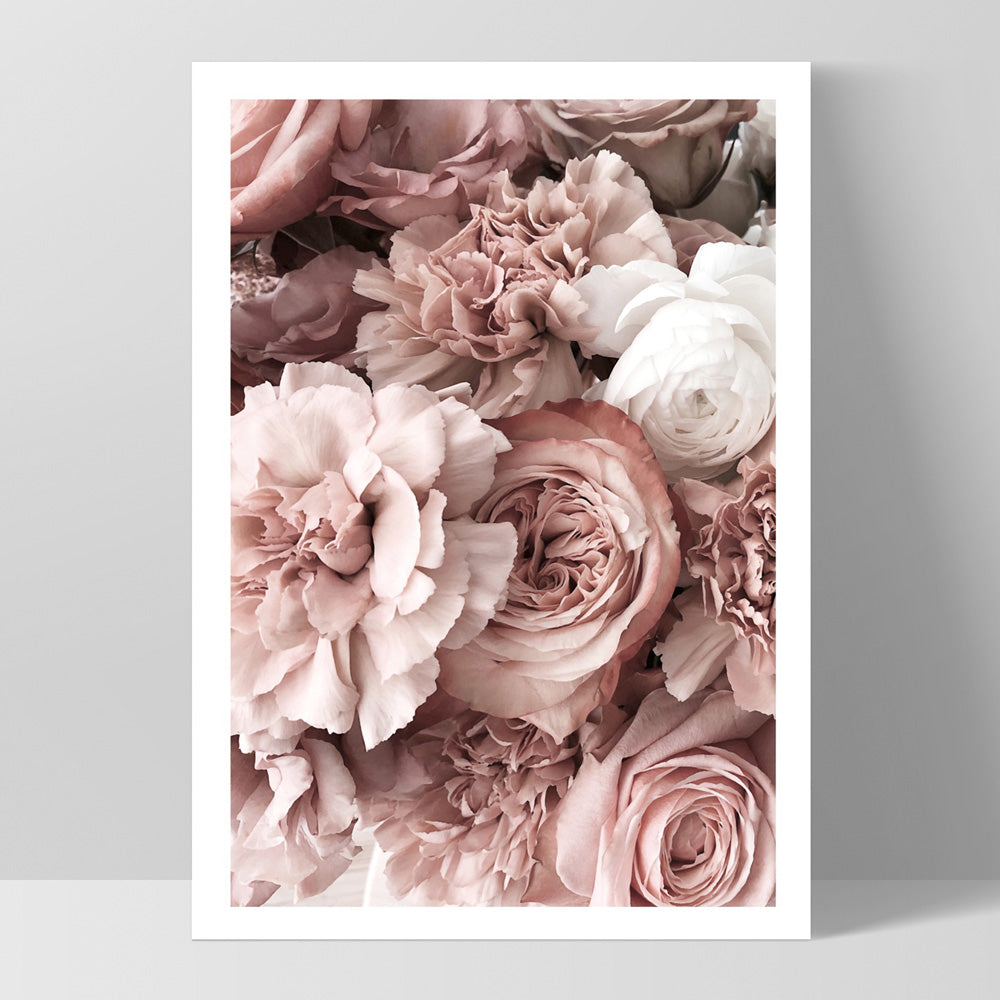 Blush Florals | Sea of Flowers - Art Print, Poster, Stretched Canvas, or Framed Wall Art Print, shown as a stretched canvas or poster without a frame