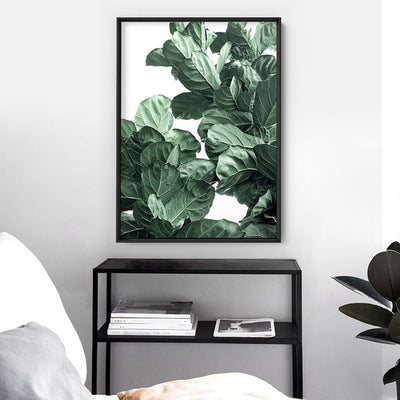 Fiddle Leaf Fig Watercolour II - Art Print, Poster, Stretched Canvas or Framed Wall Art Prints, shown framed in a room