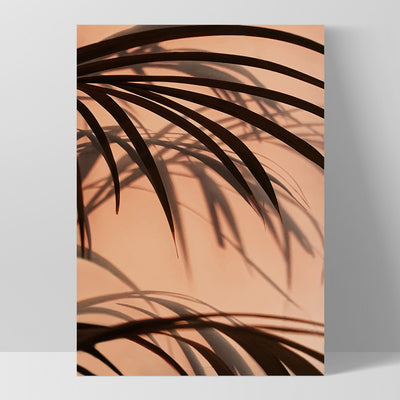 Burnt Orange Palms View - Art Print, Poster, Stretched Canvas, or Framed Wall Art Print, shown as a stretched canvas or poster without a frame