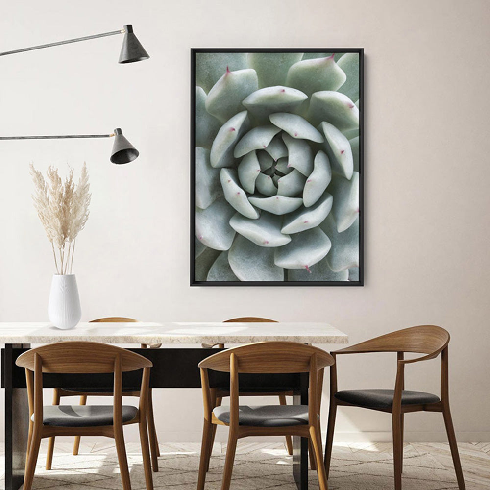 Succulent III - Art Print, Poster, Stretched Canvas or Framed Wall Art Prints, shown framed in a room