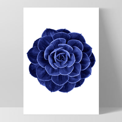 Indigo Succulent II - Art Print, Poster, Stretched Canvas, or Framed Wall Art Print, shown as a stretched canvas or poster without a frame