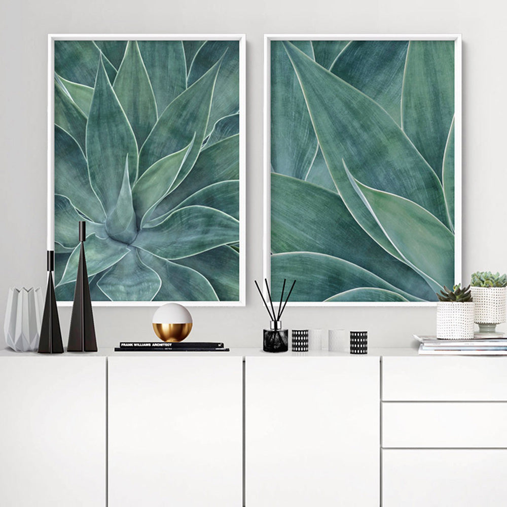 Agave Detail I - Art Print, Poster, Stretched Canvas or Framed Wall Art, shown framed in a home interior space