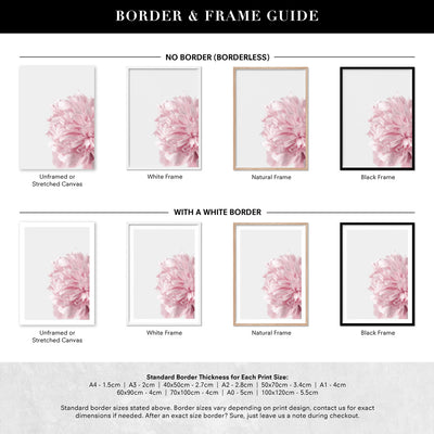 Peonies Bunch I - Art Print, Poster, Stretched Canvas or Framed Wall Art, Showing White , Black, Natural Frame Colours, No Frame (Unframed) or Stretched Canvas, and With or Without White Borders