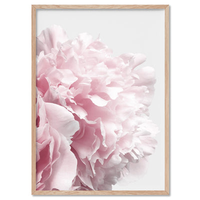 Peonies Bunch III - Art Print, Poster, Stretched Canvas, or Framed Wall Art Print, shown in a natural timber frame