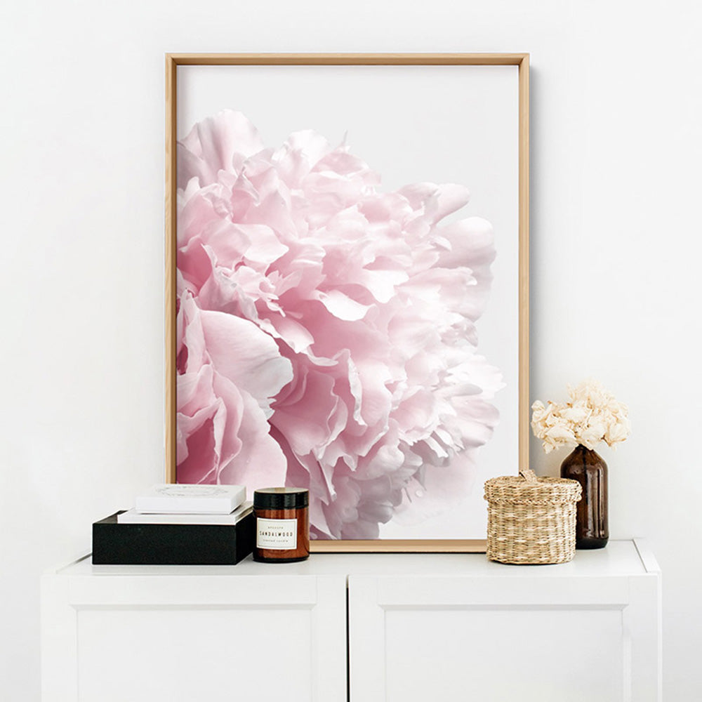 Peonies Bunch III - Art Print, Poster, Stretched Canvas or Framed Wall Art Prints, shown framed in a room