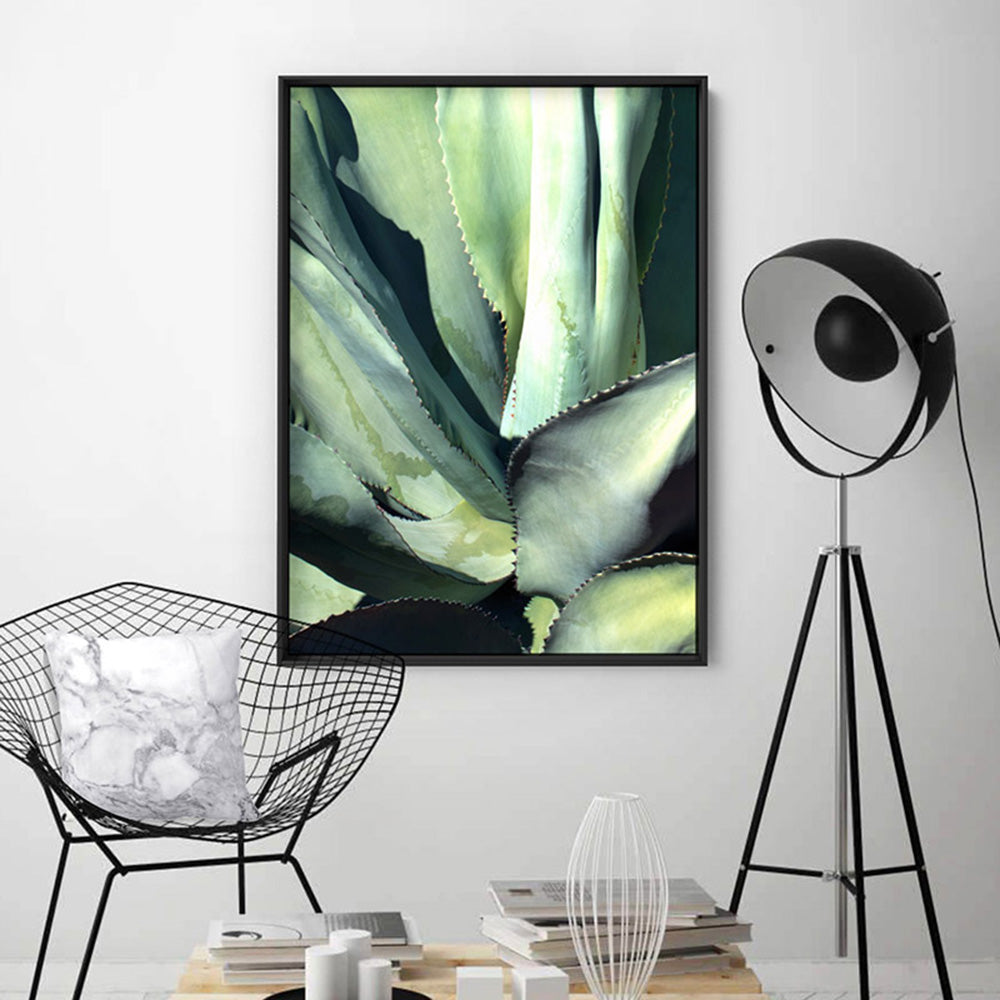 Agave Study II - Art Print, Poster, Stretched Canvas or Framed Wall Art Prints, shown framed in a room