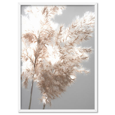Pampas Grass Ethereal Light II - Art Print, Poster, Stretched Canvas, or Framed Wall Art Print, shown in a white frame