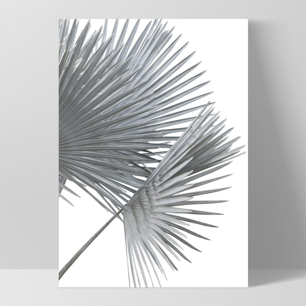 Fan Palm Fronds in Pastel III - Art Print, Poster, Stretched Canvas, or Framed Wall Art Print, shown as a stretched canvas or poster without a frame