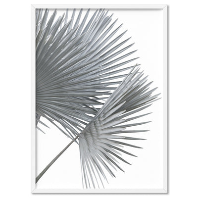 Fan Palm Fronds in Pastel III - Art Print, Poster, Stretched Canvas, or Framed Wall Art Print, shown in a white frame