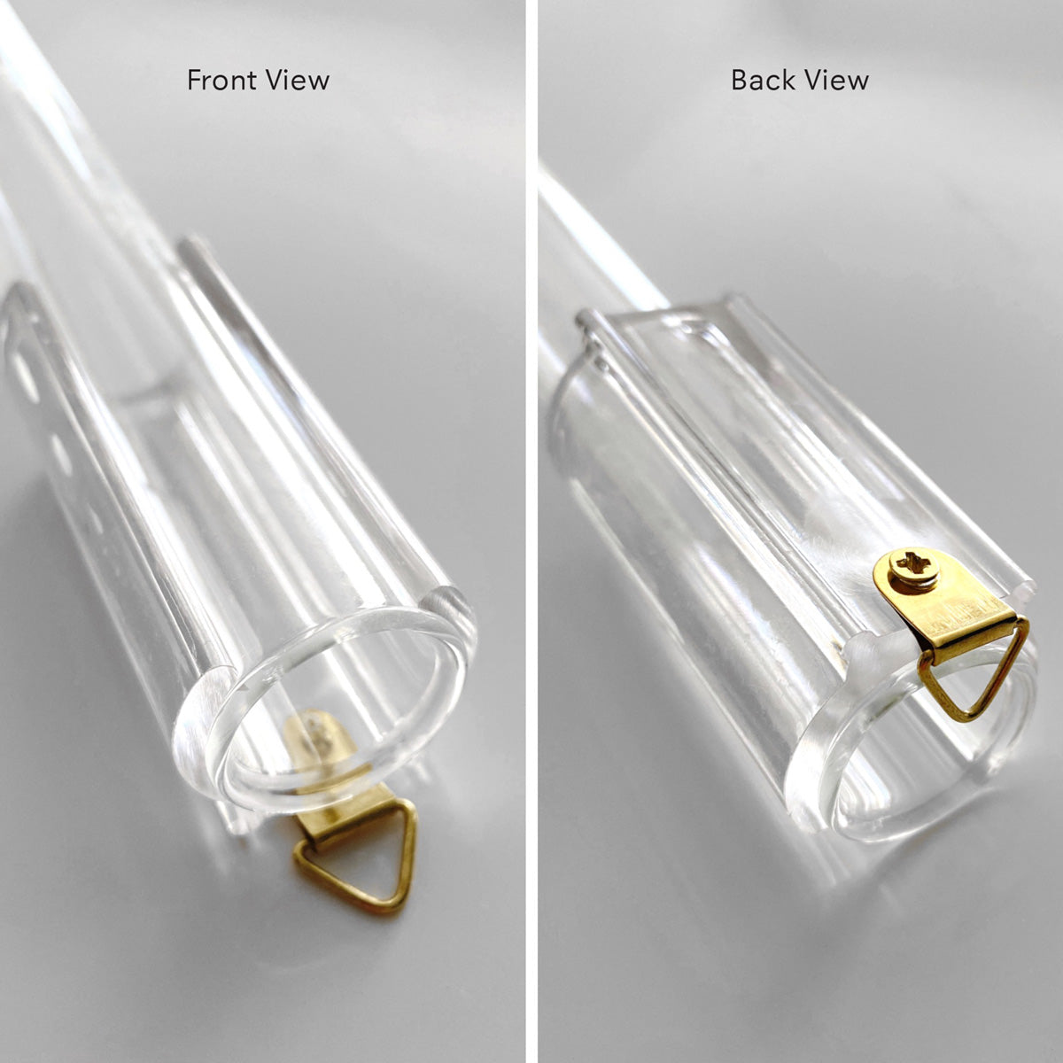 Clear Test Tube Plant Holder showing front and backside detailed views