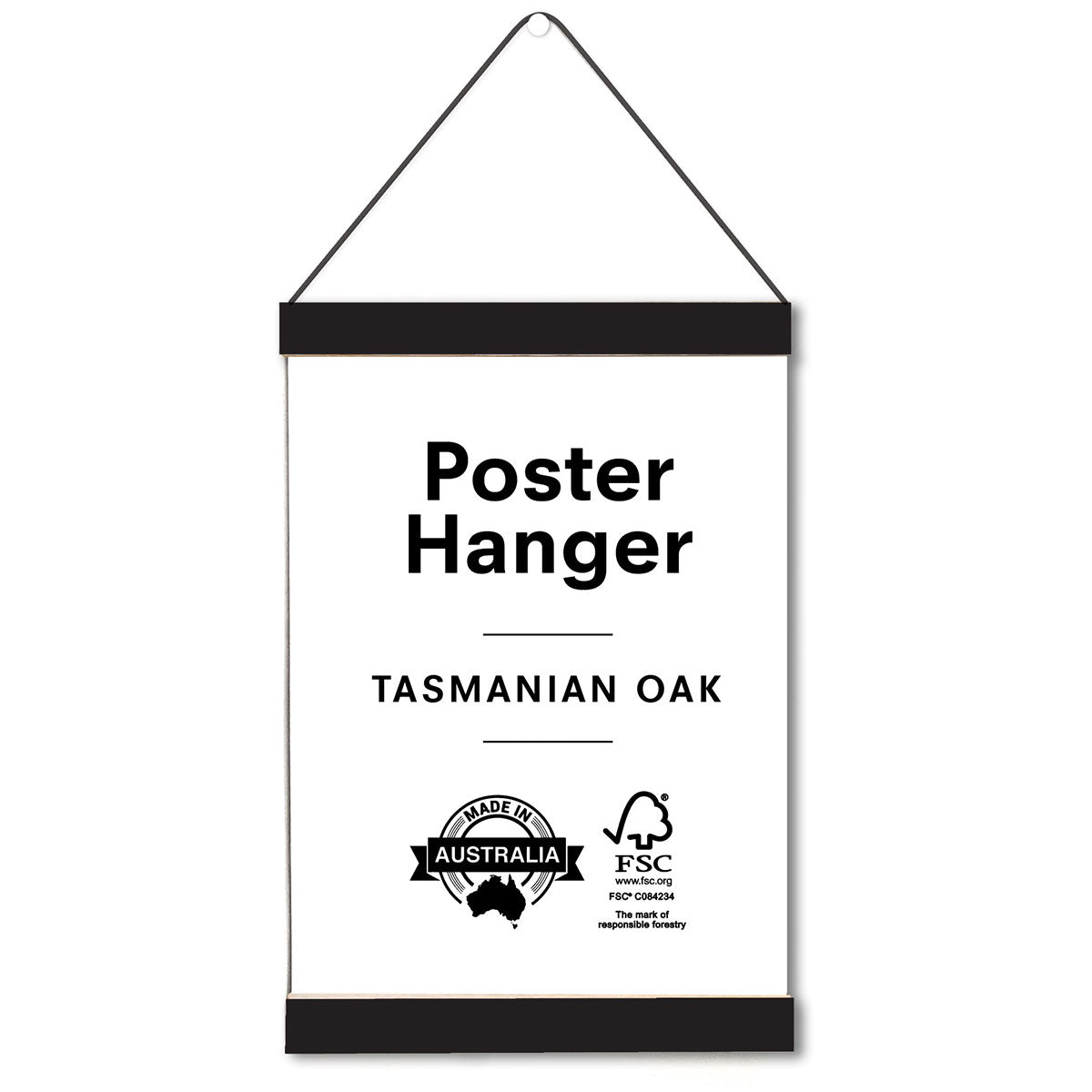 Poster hanger in Tasmanian Oak, Black Colour