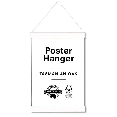 Poster hanger in Tasmanian Oak, White Colour