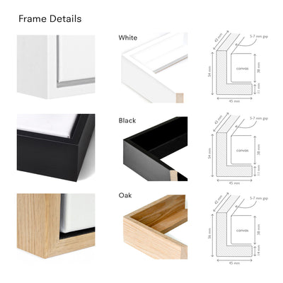 Premium Framed Canvas - details moulding dimensions